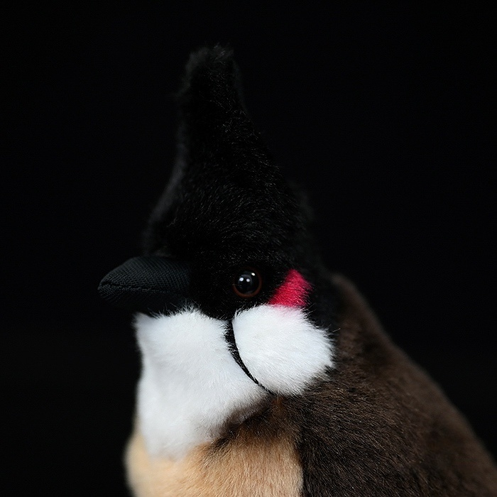 Adorable Red-Whiskered Bulbul Cute Bird Plush – Realistic and Chubby Design