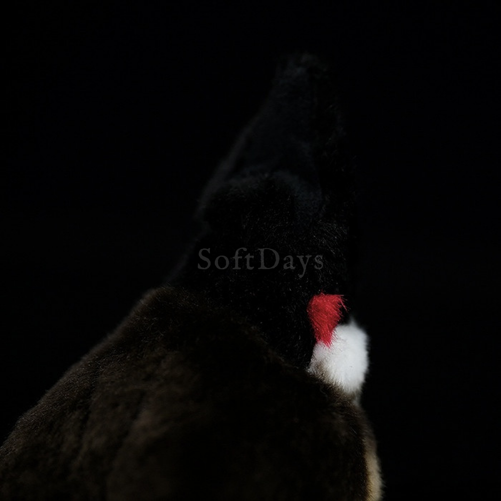 Adorable Red-Whiskered Bulbul Cute Bird Plush – Realistic and Chubby Design
