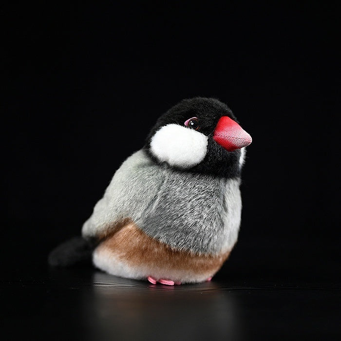Lifelike Cute Java Sparrow Finch Bird Plush – Realistic and Chubby Design