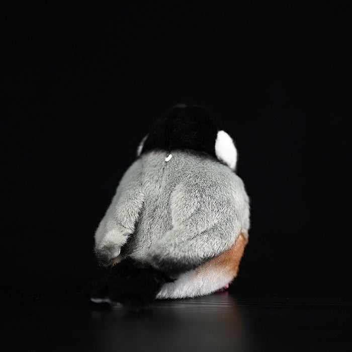 Back view of Java Sparrow bird plush with hanging loop, perfect for bird decor or accessories