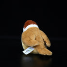 Back view of a Tree Sparrow plush toy by SoftDaysLab, showcasing its brown tones and natural tail