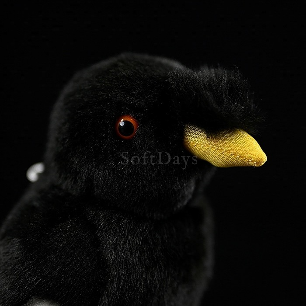 Lifelike Adorable Crested Myna Bird Plush – Realistic and Chubby Design