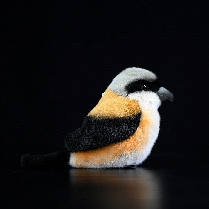 Lifelike Adorable Long-Tailed Shrike Bird Plush – Realistic and Chubby