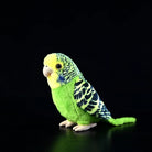 Budgerigar Plush Toy by SoftDaysLab, featuring lifelike green and yellow feathers and realistic details