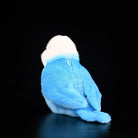 Back angle of the Blue Lovebird plush toy, highlighting its realistic wings and tail