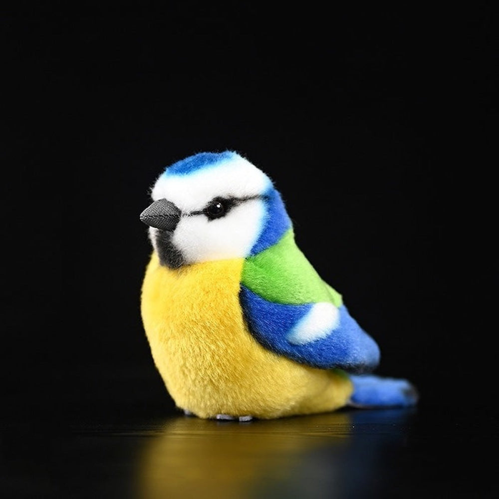 Lifelike Adorable Eurasian Blue Tit Plush Toy – Realistic Design and Chubby Charm