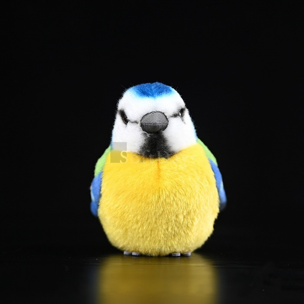 Lifelike Adorable Eurasian Blue Tit Plush Toy – Realistic Design and Chubby Charm