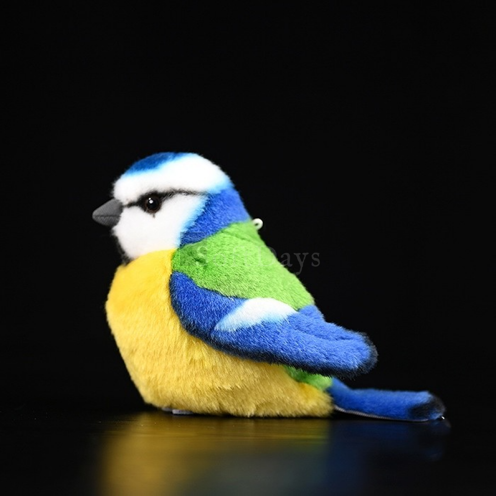 Lifelike Adorable Eurasian Blue Tit Plush Toy – Realistic Design and Chubby Charm