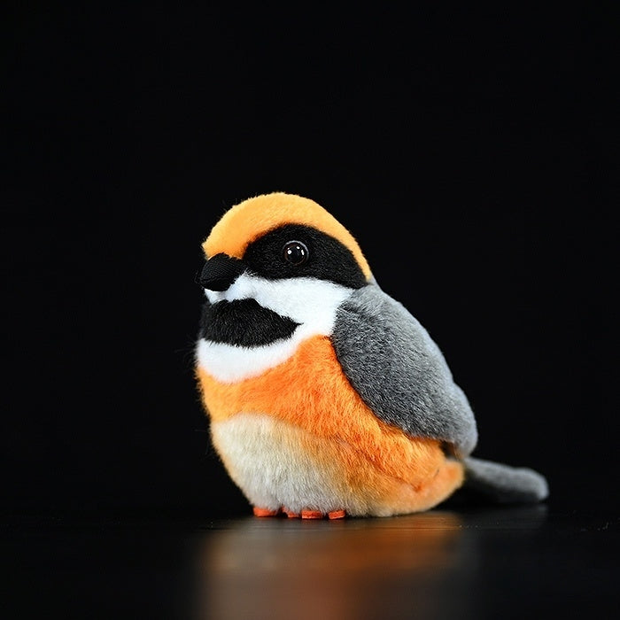 SoftDaysLab Adorable Black-Throated Bushtit Plush Toy – Lifelike