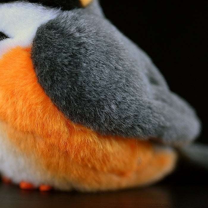 Adorable Black-Throated Bushtit Plush Toy – Lifelike and Chubby