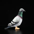 Side profile of Hill Pigeon stuffed bird with soft grey body and intricate wing patterns by SoftDaysLab