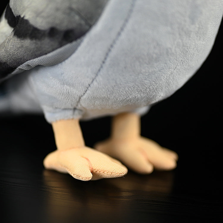 Close-up of Hill Pigeon plush toy’s soft and realistic feet, carefully crafted for a lifelike appearance
