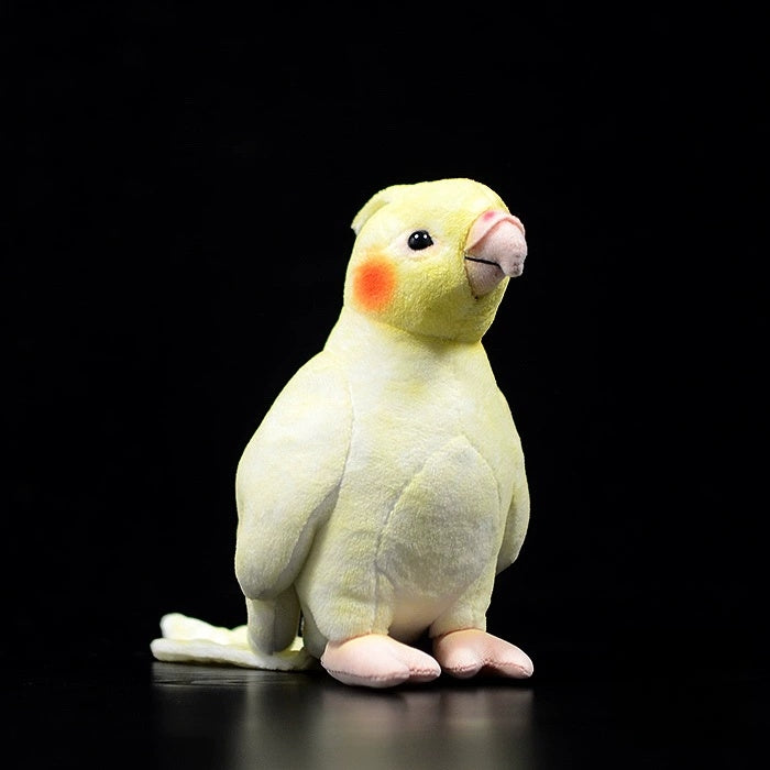 Realistic Yellow Lutino Cockatiel Parrot Plush Toy – Adorable and Soft