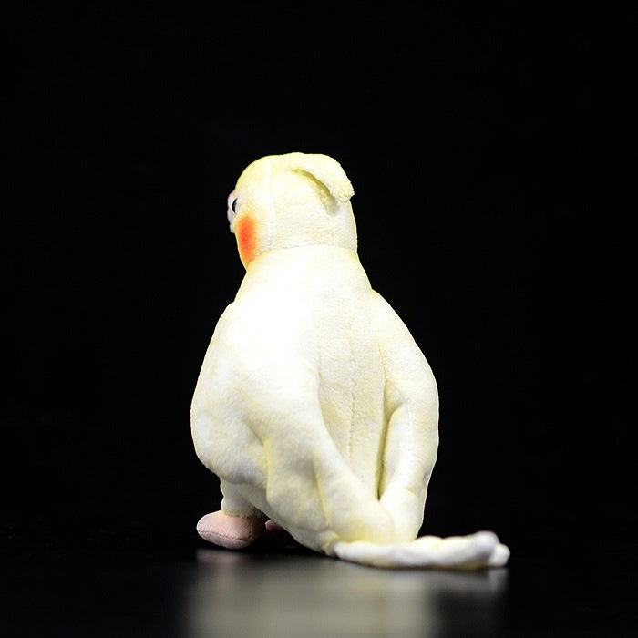 Realistic Yellow Lutino Cockatiel Parrot Plush Toy – Adorable and Soft