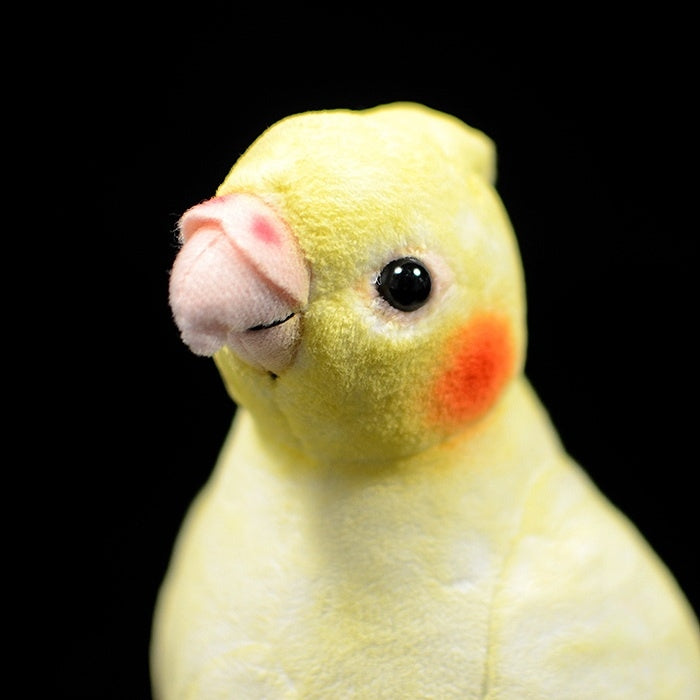 Realistic Yellow Lutino Cockatiel Parrot Plush Toy – Adorable and Soft