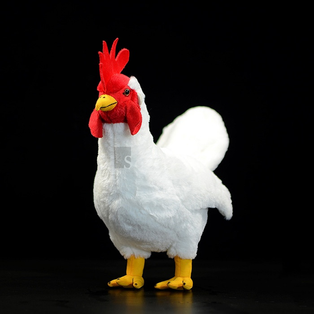 White Rooster Chicken Soft Stuffed Plush Toy – Lifelike and Adorable