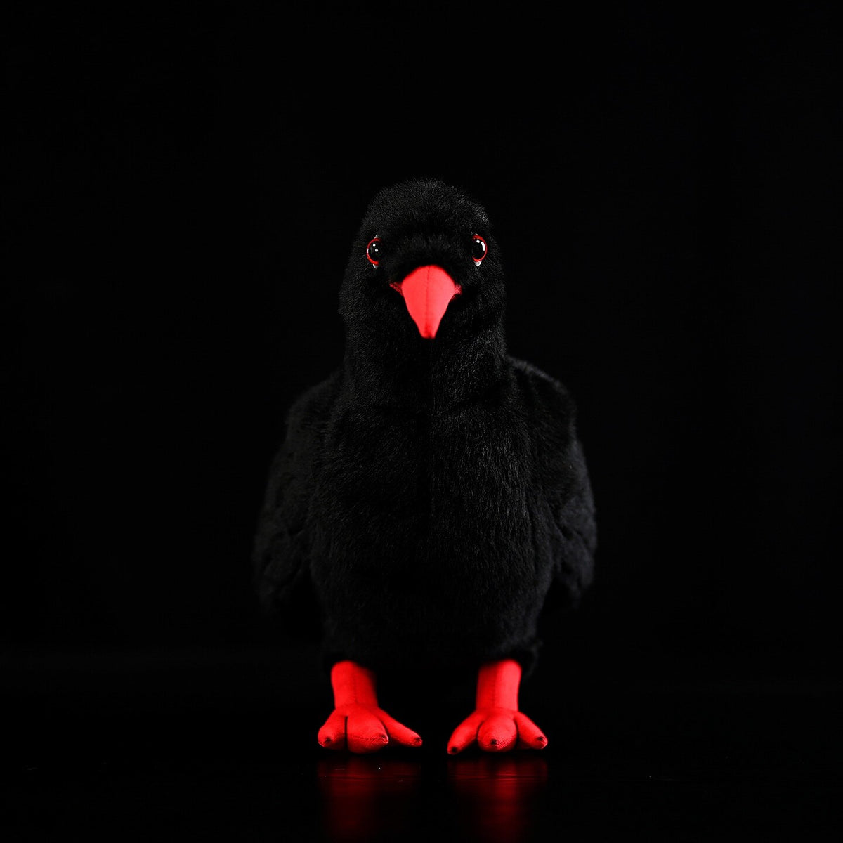Lifelike Red-Billed Chough bird plush with vibrant red features, perfect for bird enthusiasts and collectors
