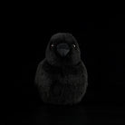 Front view of the Chubby Carrion Crow Plush Toy by SoftDaysLab, featuring its soft and adorable design