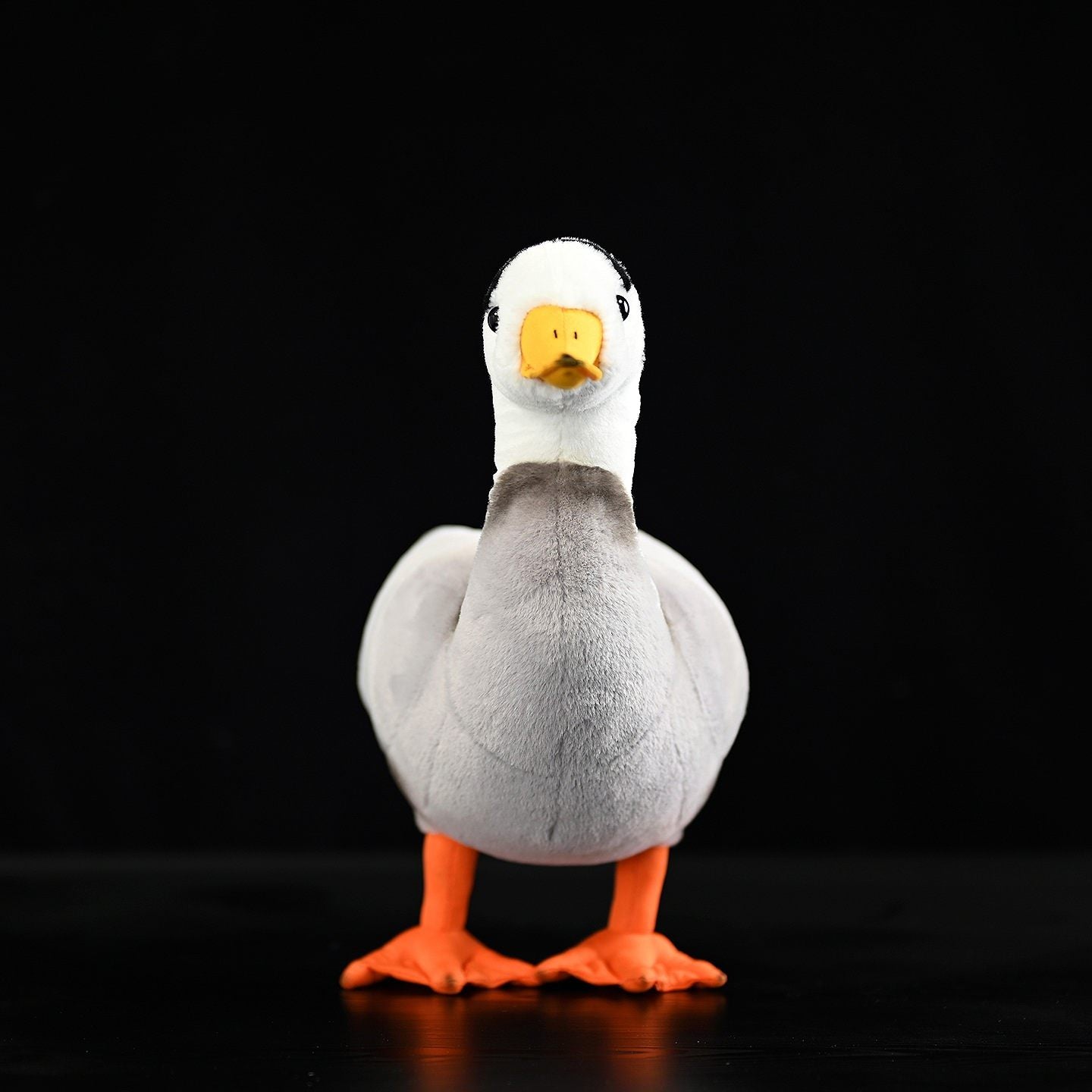 Front view of a Bar-headed Goose stuffed animal with detailed features and soft materials by SoftDaysLab