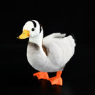 Close-up of a Bar-headed Goose plush toy, highlighting a lifelike design and vibrant yellow beak