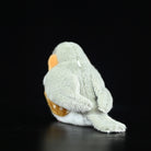 Rear view of Zebra Finch Plush Toy, showcasing lifelike tail and soft textures for bird enthusiasts