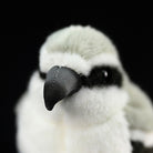 Detailed beak view of Giant Grey Shrike Plush Toy, crafted with precision for a realistic bird-inspired look