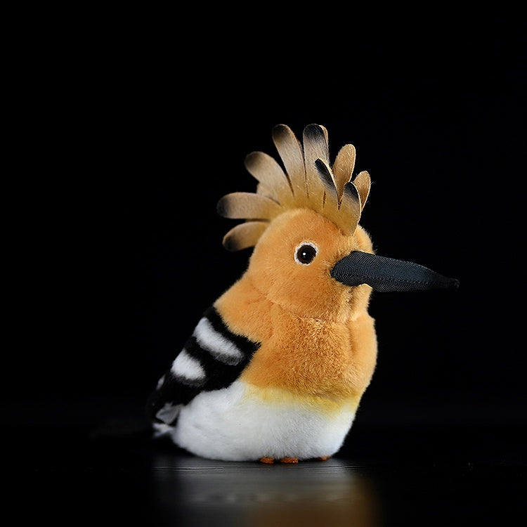 Eurasian Hoopoe Plush Toy by SoftDaysToy with detailed black-and-white wings and soft plush texture