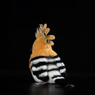 Rear view of Eurasian Hoopoe Plush Toy, highlighting striped wings and tail with realistic details