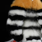 Detailed view of Eurasian Hoopoe Plush Toy's striped wings, made with soft and high-quality fabric