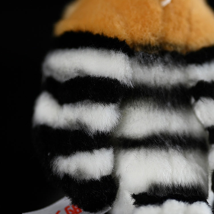 Detailed view of Eurasian Hoopoe Plush Toy's striped wings, made with soft and high-quality fabric