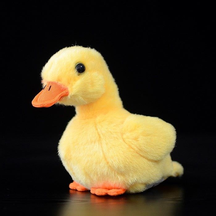 Adorable Pekin Duckling Plush Toy by SoftDaysLab, featuring lifelike yellow down and orange beak