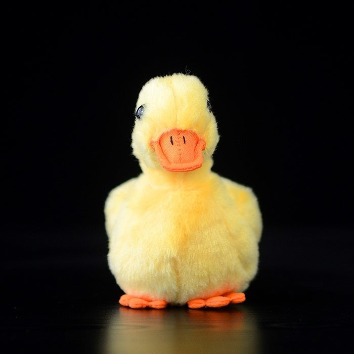 Front view of Pekin Duckling Plush Toy by SoftDaysLab, showcasing its adorable design and fluffy texture
