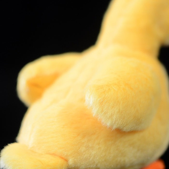 Fluffy back of Pekin Duckling Plush Toy, showcasing soft yellow fabric and detailed texture