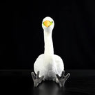 Front view of a Great White Egret stuffed toy showcasing its lifelike design and adorable details