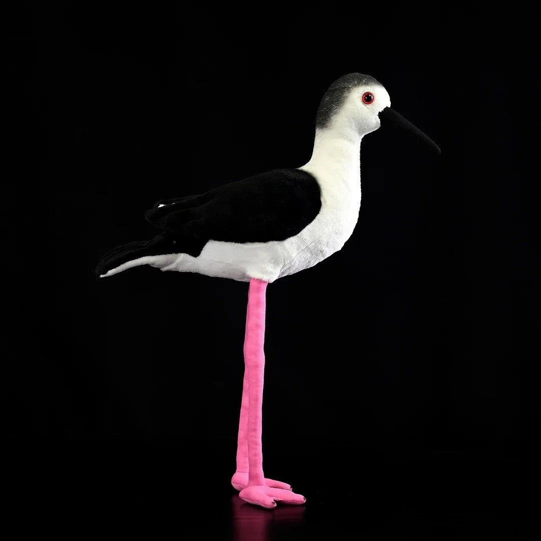 Elegant Black-winged Stilt plush toy with lifelike colors and design, ideal for nature enthusiasts