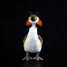 Front view of Great Crested Grebe stuffed animal showcasing lifelike features and soft materials