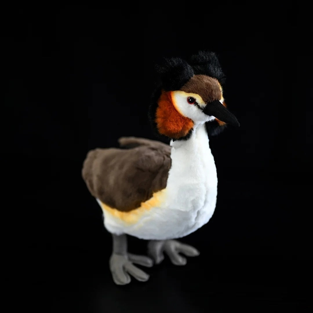 Great Crested Grebe stuffed animal with vibrant details, perfect for birdwatchers and nature lovers