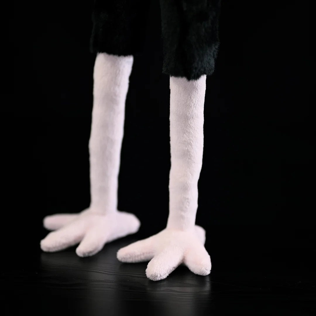 Detailed view of Secretarybird plush toy legs, showcasing the soft, high-quality design for bird enthusiasts