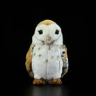 Front view of a lifelike Barn Owl Plush Toy, featuring soft fur and intricate details