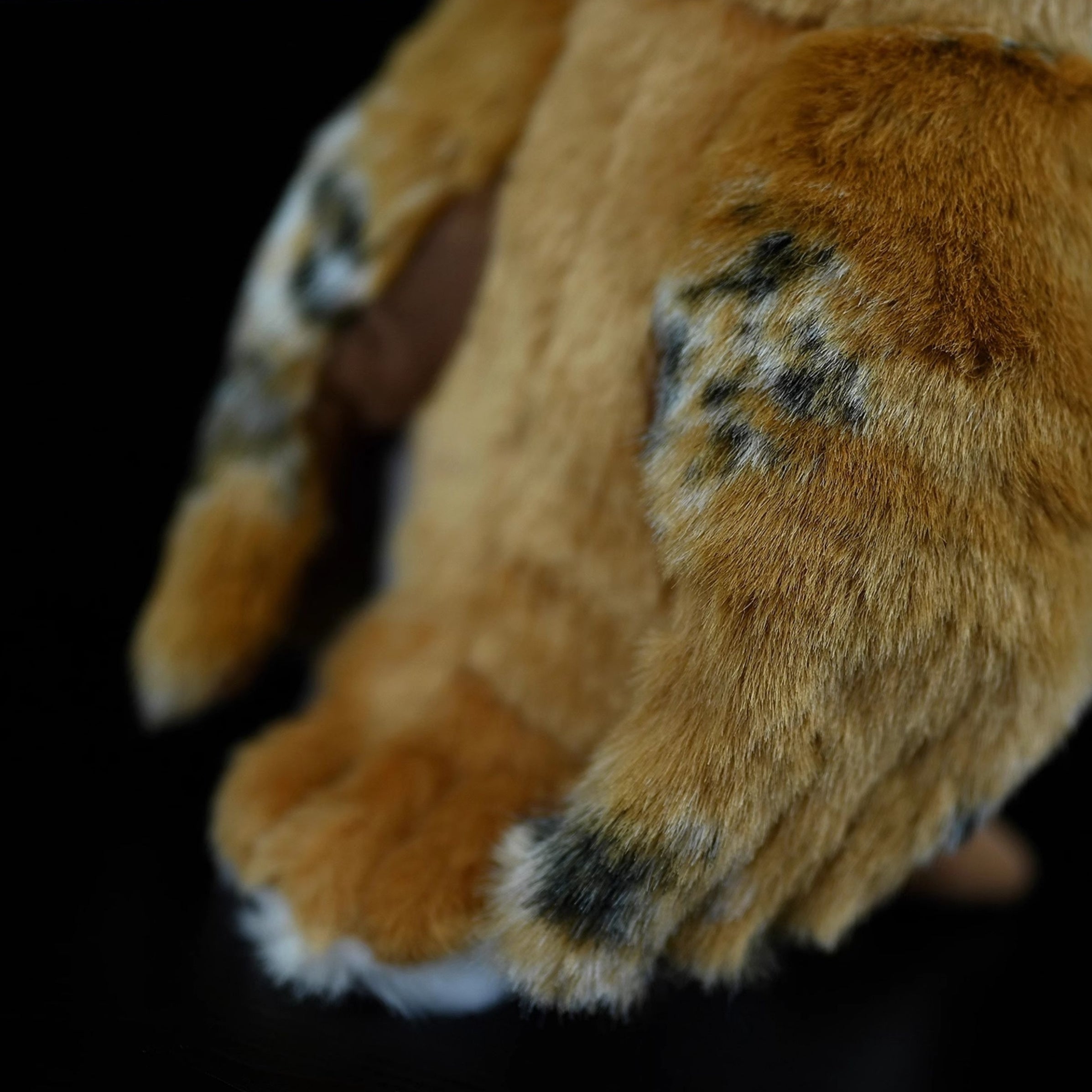 Close-up of the Barn Owl Plush Toy’s wing pattern, mimicking the natural beauty of barn owl feathers