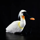 Realistic Eurasian Spoonbill plush toy by SoftDaysLab with lifelike black bill and white plumage
