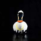 Front view of the Eurasian Spoonbill plush showcasing detailed black spoon-shaped bill and vibrant design