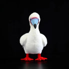 Front view of Red-footed Booby plush showing its iconic red feet and lifelike design by SoftDaysLab