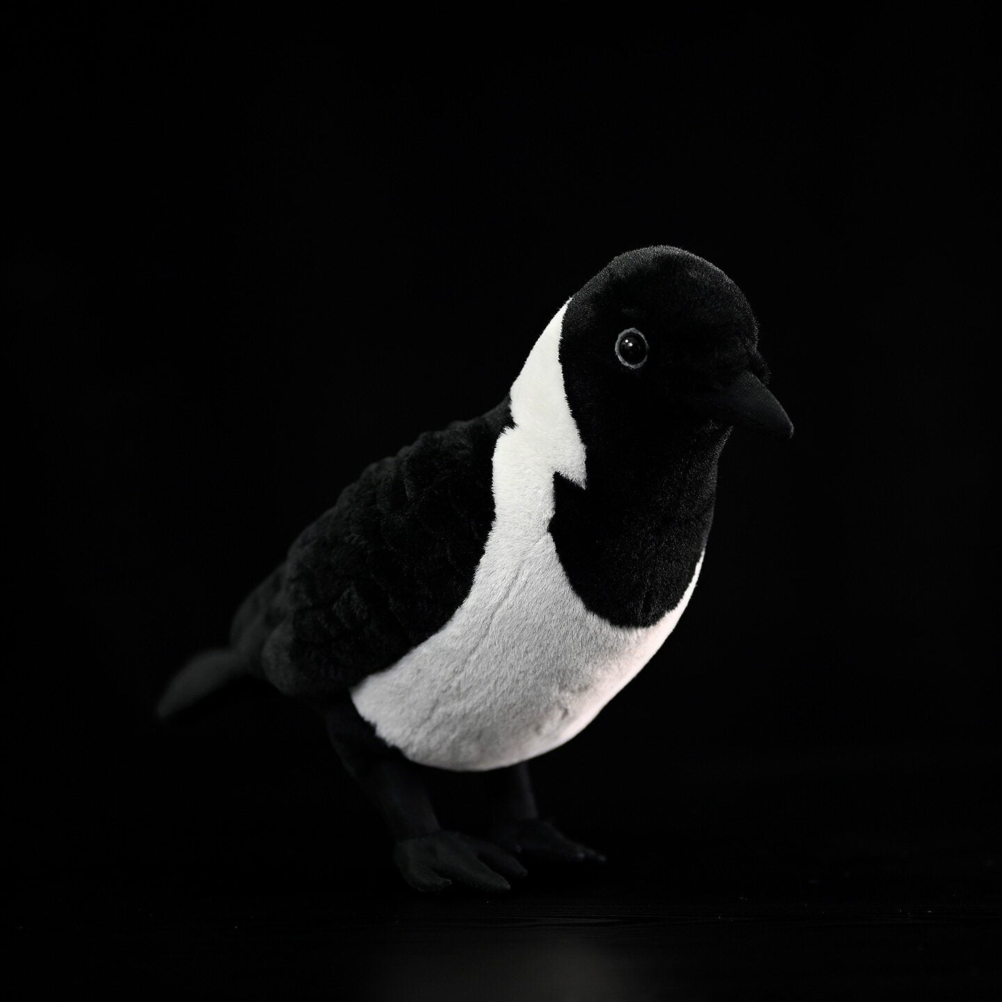Daurian Jackdaw plush in a lifelike pose, showcasing its realistic features and soft material by SoftDaysLab