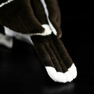 Tail close-up of the Black-collared Starling plush by SoftDaysLab®, showcasing its high-quality design and material