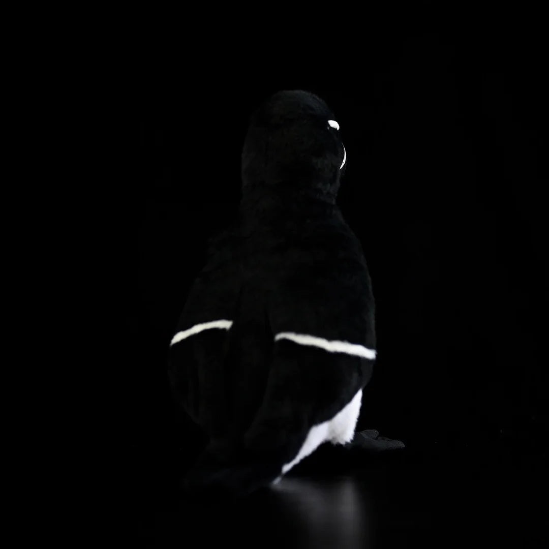 Rear view of the Razorbill plush by SoftDaysLab®, highlighting its precise feather-like pattern