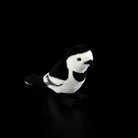 Bird's-eye view of the White Wagtail plush by SoftDaysLab®, showcasing its realistic shape and intricate design