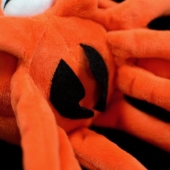 Close-up of Orthoceras plush toy’s mouth area, revealing its intricate and playful details