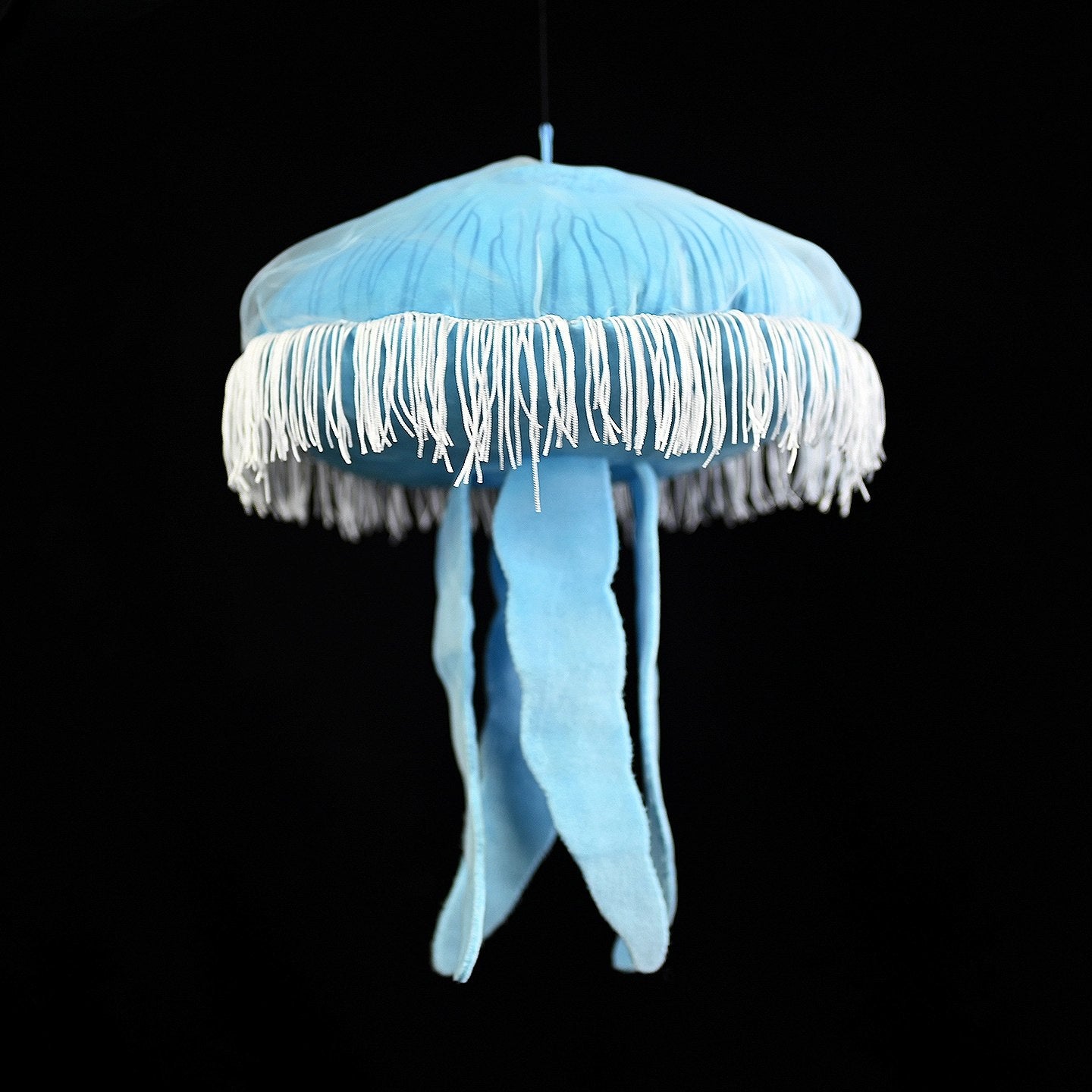 Realistic Moon jellyfish plush with flowing fringe and soft texture, ideal for kids or ocean lovers by SoftDaysLab