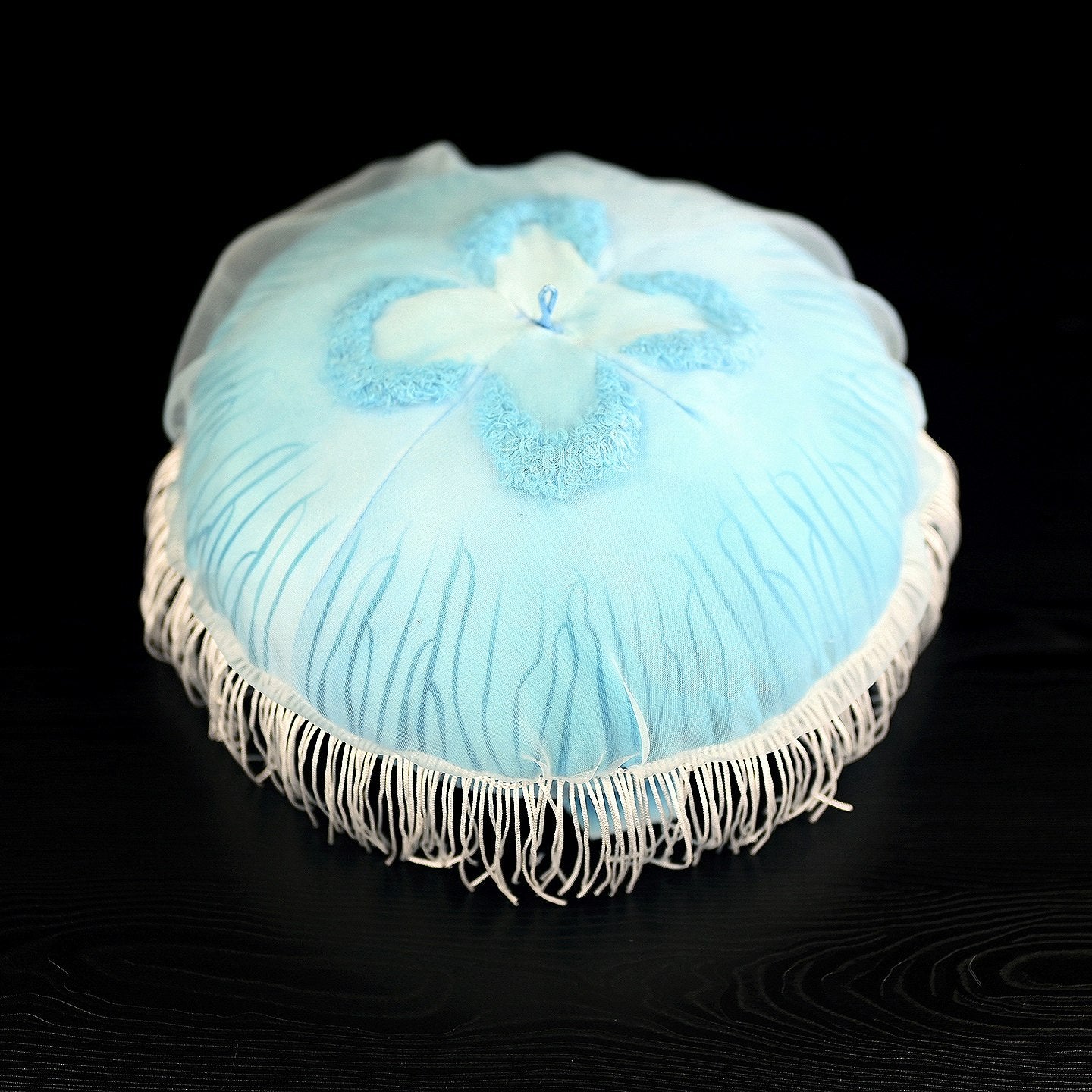 Close-up of the Moon Jellyfish Plush's translucent bell with detailed patterns, mimicking real jellyfish